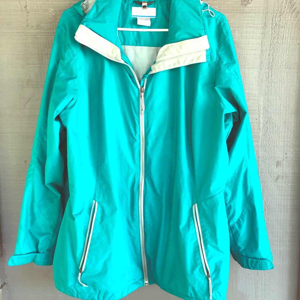 Columbia Hooded Full Zip Rain Jacket
